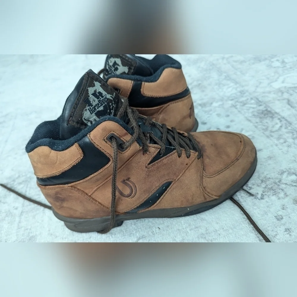 ROPER Womens Brown Horseshoe Boots   Lace Up Size 7